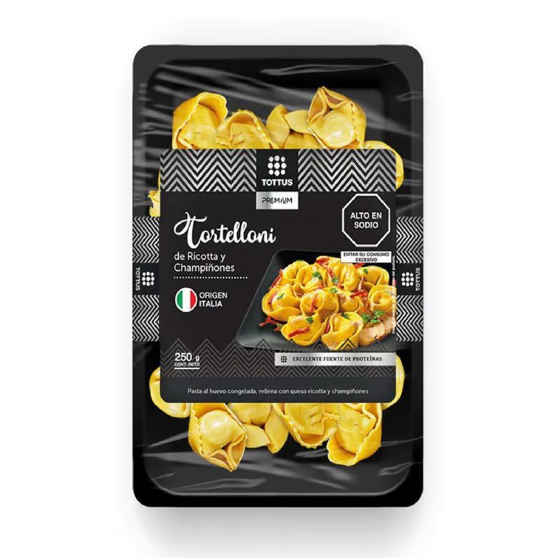 TOTTUS - Tortelloni de Ricotta y Champiñones Tottus Empaque 250 g