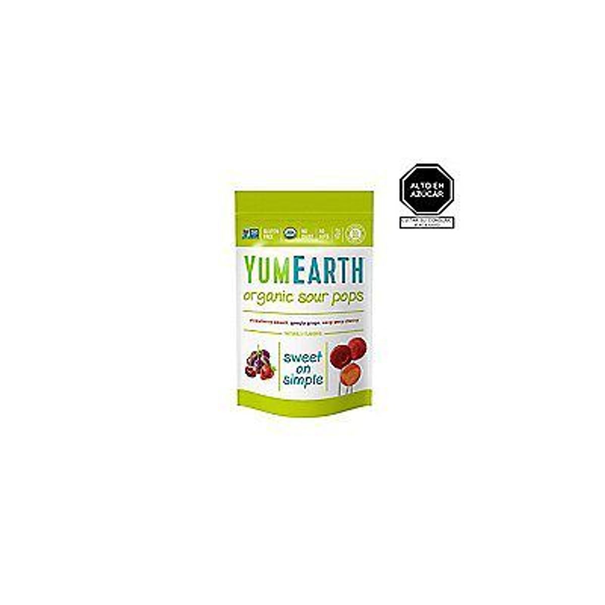 YUMEARTH - Chupetes Yumearth Sabores Surtidos Ácidos Bolsa 85 g