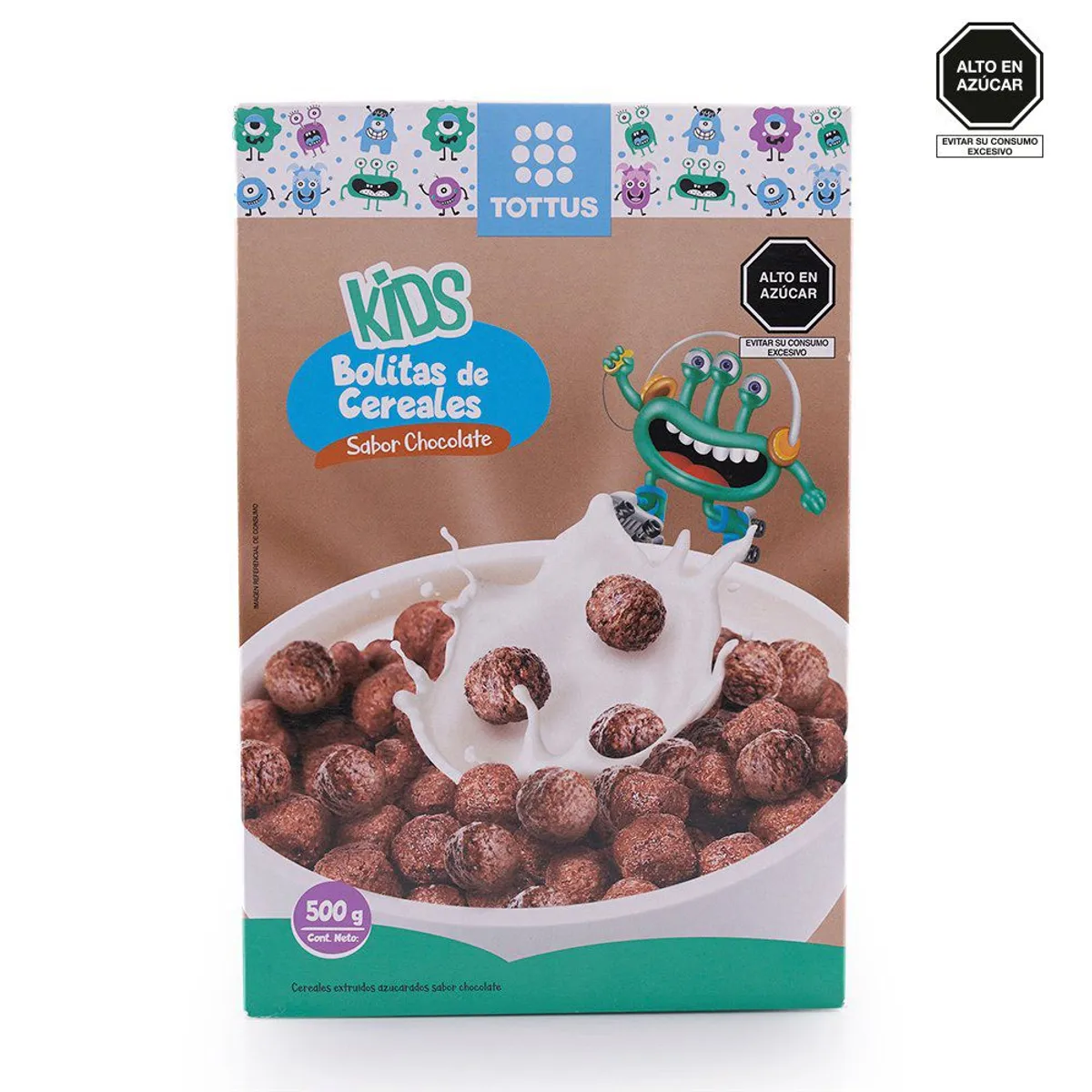 TOTTUS - Bolitas de Cereales Sabor Chocolate Tottus Caja 500 g