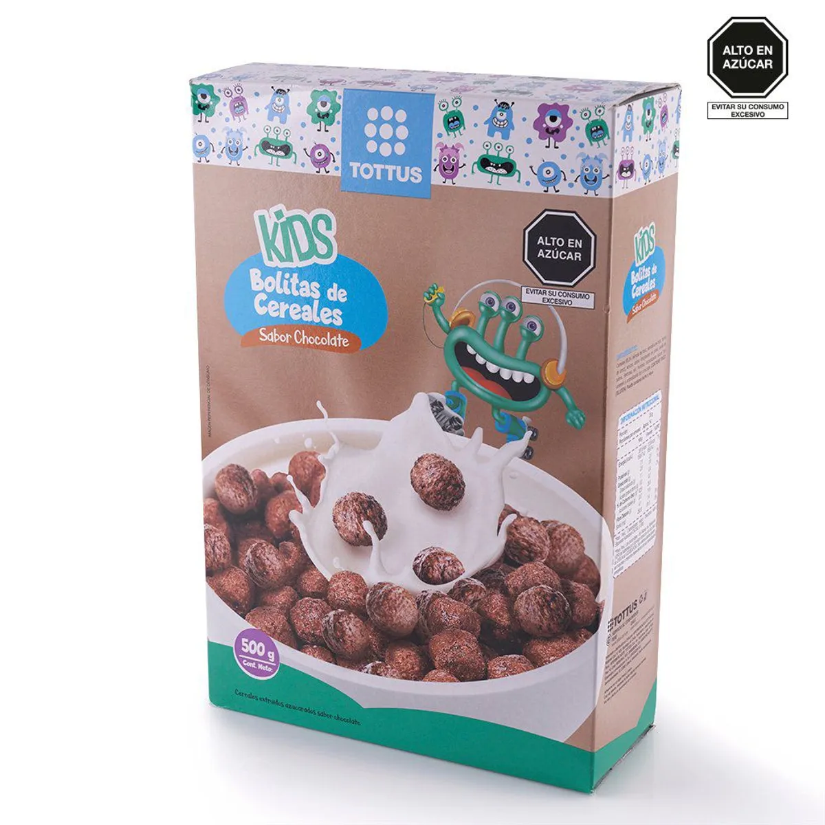 TOTTUS - Bolitas de Cereales Sabor Chocolate Tottus Caja 500 g