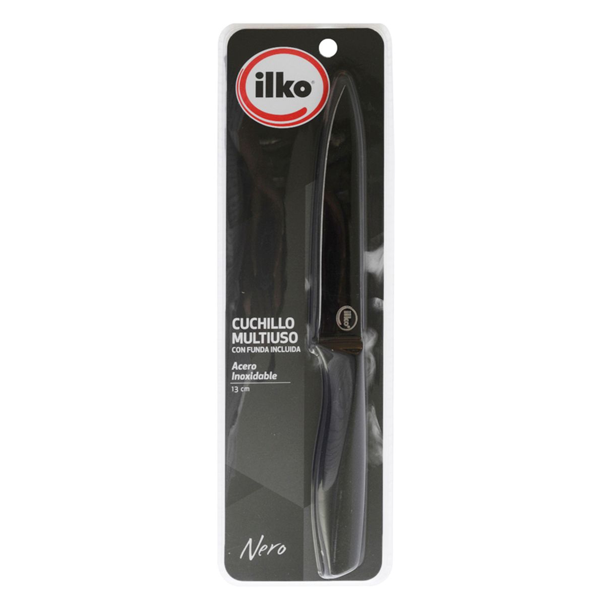 ILKO - Cuchillo Acero Inoxidable Nero Multiuso 2 Piezas 13 cm