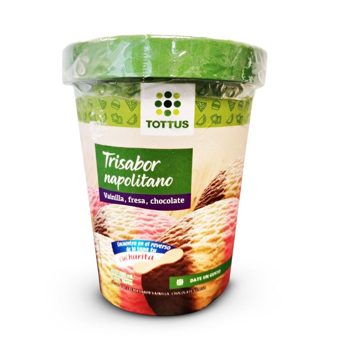 TOTTUS - Helado de Crema Trisabor Napolitano Tottus Pote 247 g