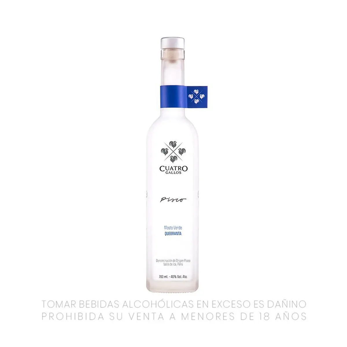 CUATRO GALLOS - Pisco Mosto Verde Quebranta Cuatro Gallos Botella 700 mL
