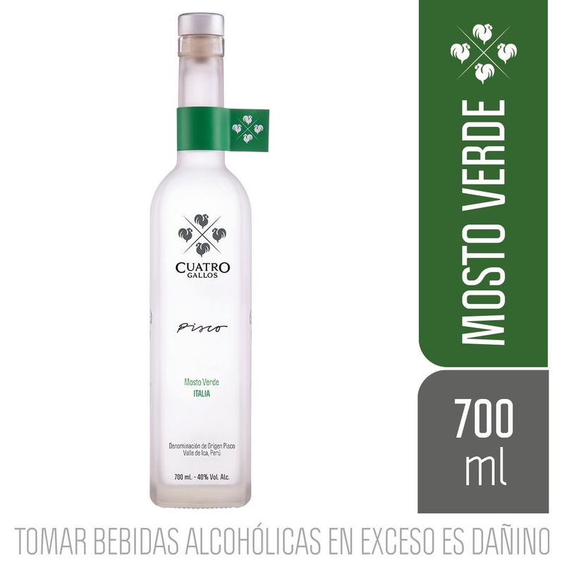 CUATRO GALLOS - Pisco Mosto Verde Italia 700 mL