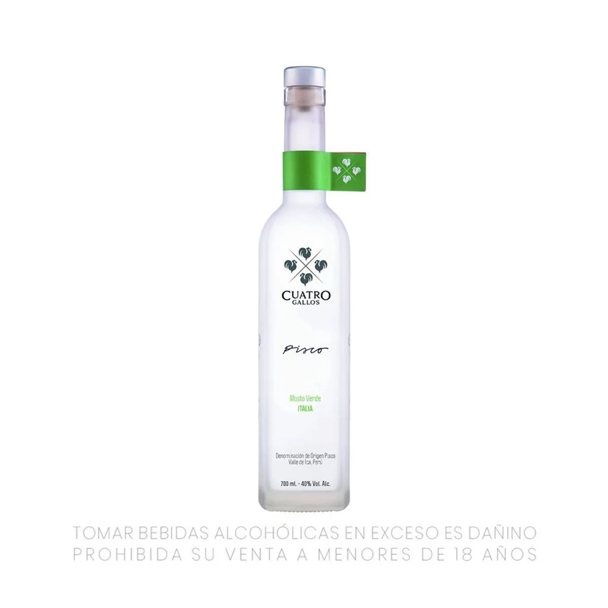 CUATRO GALLOS - Pisco Mosto Verde Italia Cuatro Gallos Botella 700 mL