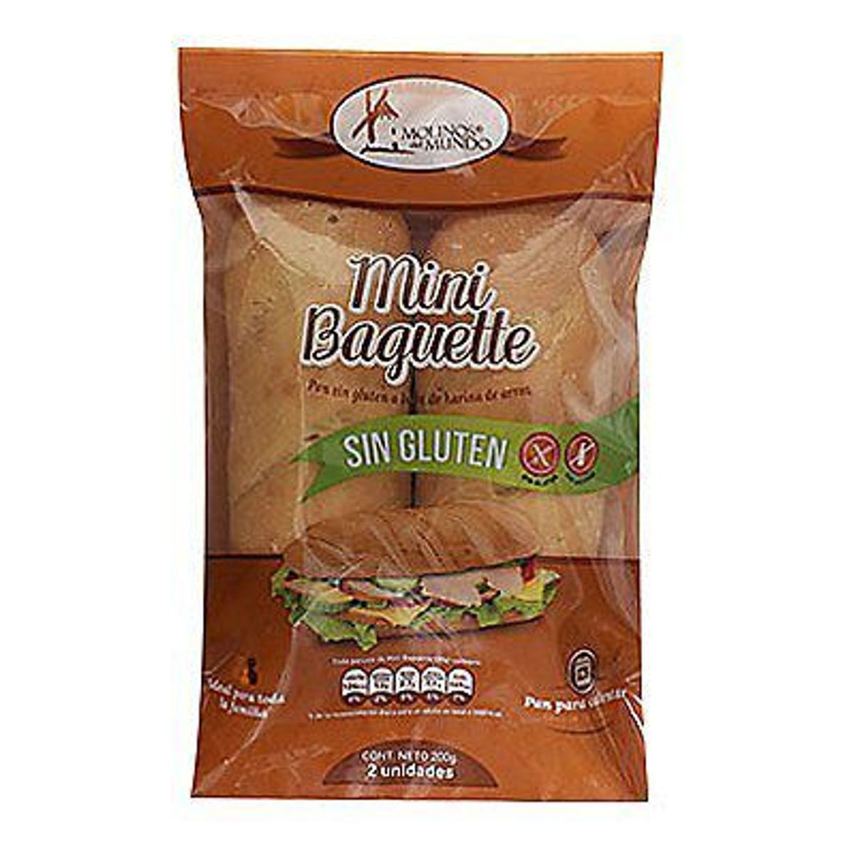 MOLINOS DEL MUNDO - Pan Mini Baguette Molinos del Mundo Bolsa 2 Und
