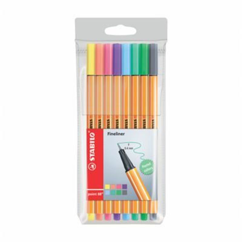STABILO - STABILO POINT 88 FINE PENX8 COLOR PAST