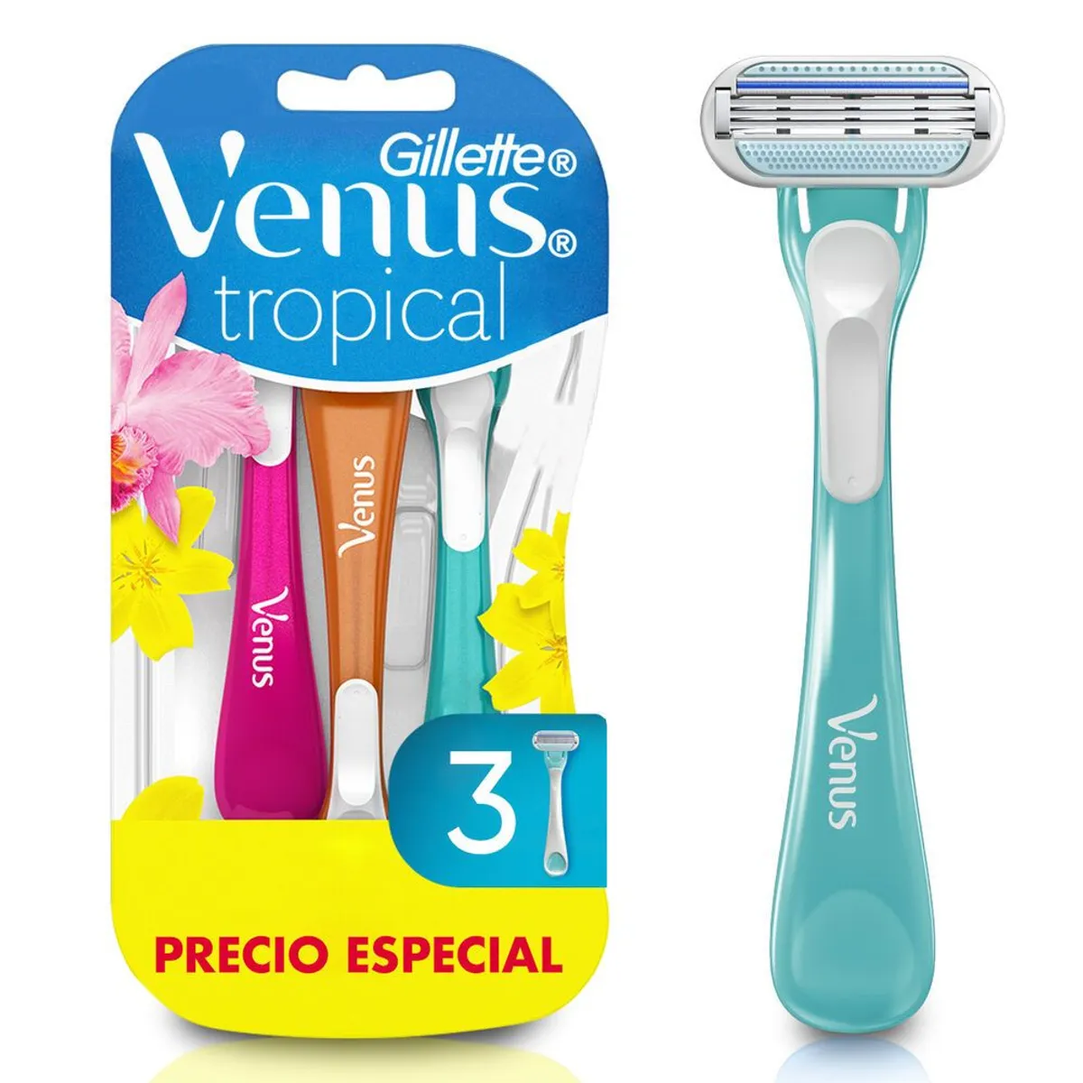 GILLETTE - Máquina de Afeitar Gillette Venus Tropical Empaque 3 Und