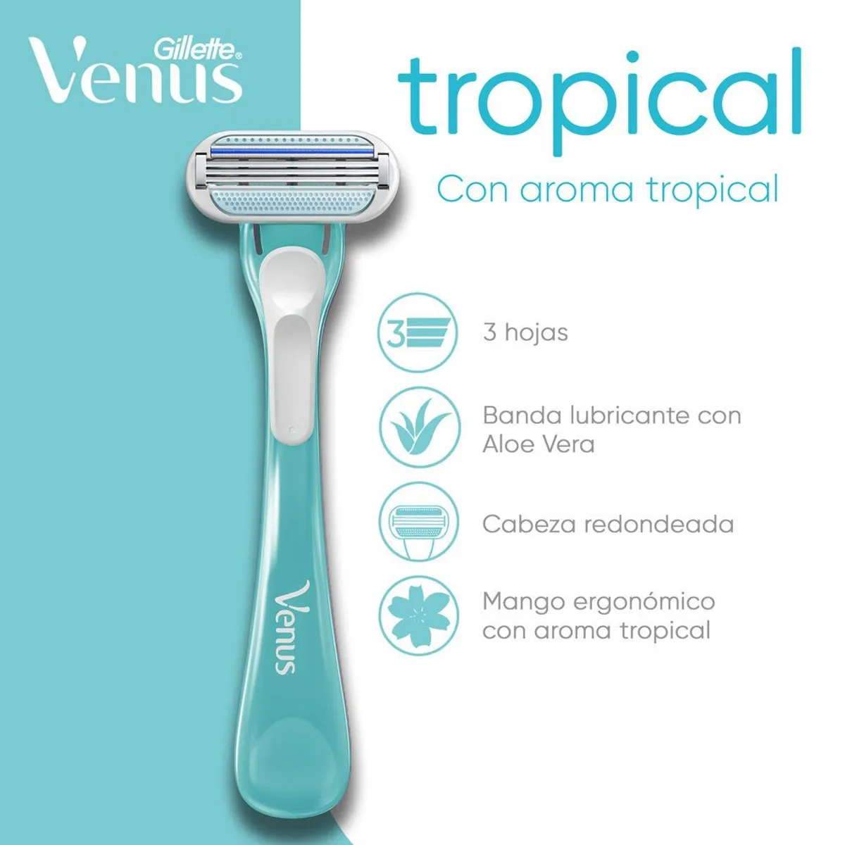 GILLETTE - Máquina de Afeitar Gillette Venus Tropical Empaque 3 Und