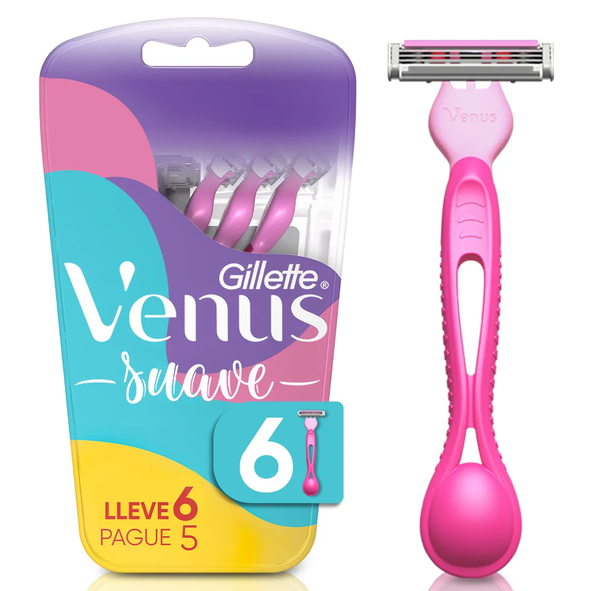 GILLETTE - Máquina de Afeitar Gillette Venus Suave Empaque 6 Und