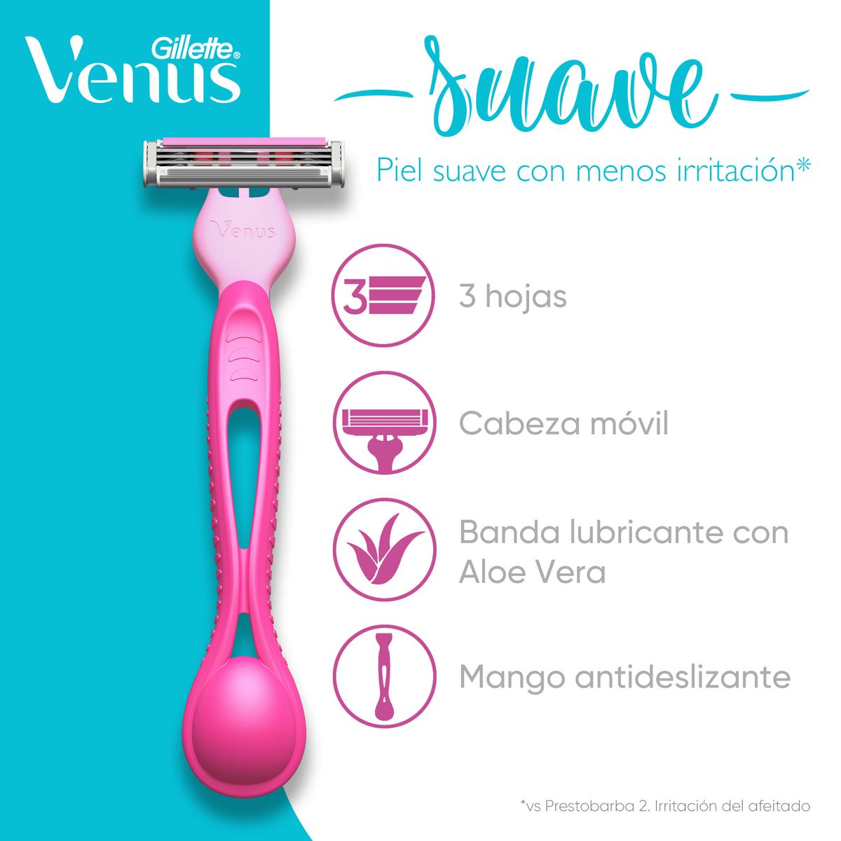 GILLETTE - Máquina de Afeitar Gillette Venus Suave Empaque 6 Und