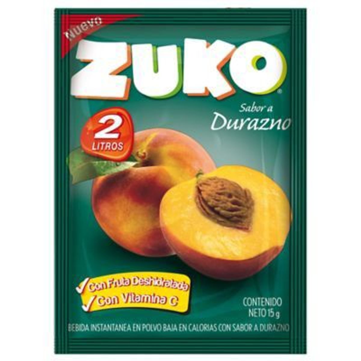 ZUKO - Bebida Instantánea en Polvo Zuko Durazno Sobre 15 g