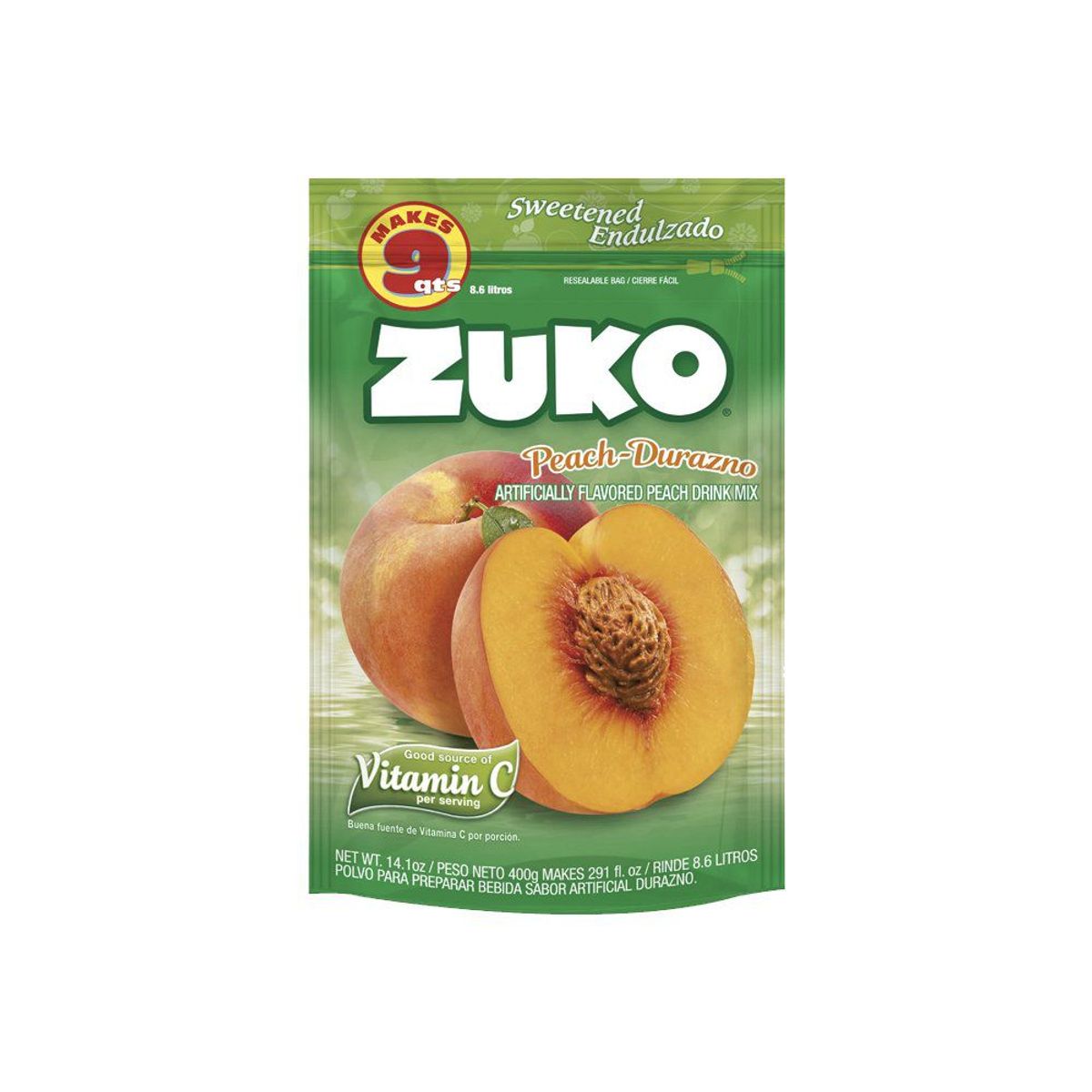 ZUKO - Bebida Instantánea en Polvo Zuko Durazno Sobre 15 g