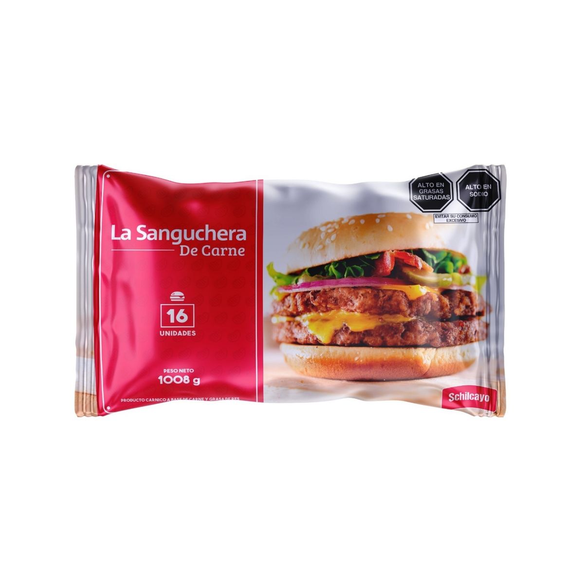 SCHILCAYO - Hamburguesa de Carne La Sanguchera Schilcayo Caja 16 Und