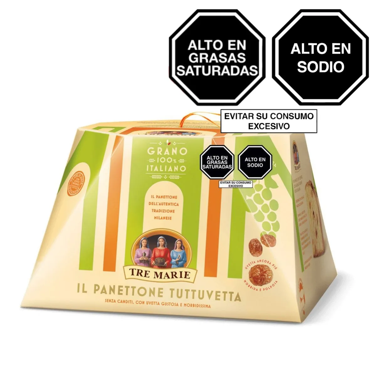 TRE MARIE - Panetón Tre Marie Milanese Senza Canditi Caja 1 Kg