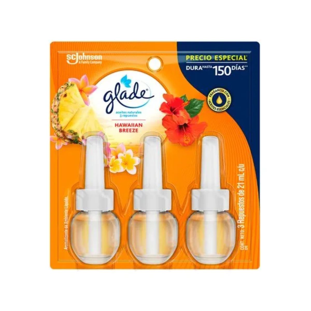GLADE - Repuesto Aceite Aromatizante Glade Hawaiian Breeze Caja 3 Und