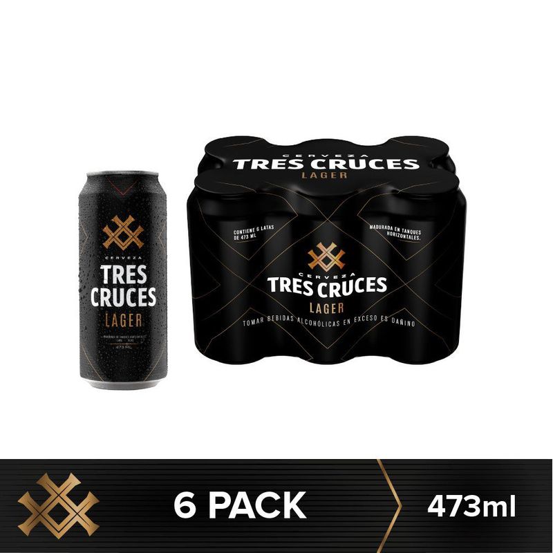 TRES CRUCES - Six Pack Cerveza En Lata Tres Cruces 473 mL