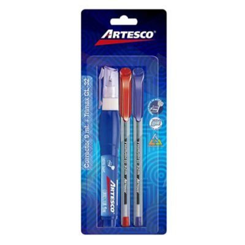 ARTESCO - Lapiceros Artesco Trimax Gl-32M  + Corrector