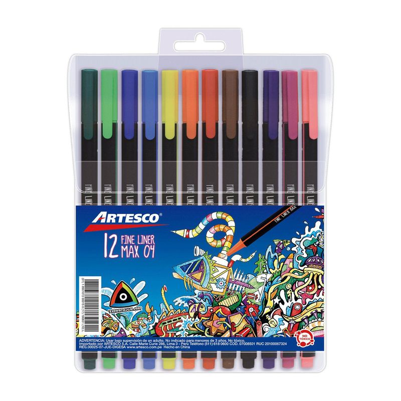 ARTESCO - Lapicero Fine Liner Triang Estuche X12Un