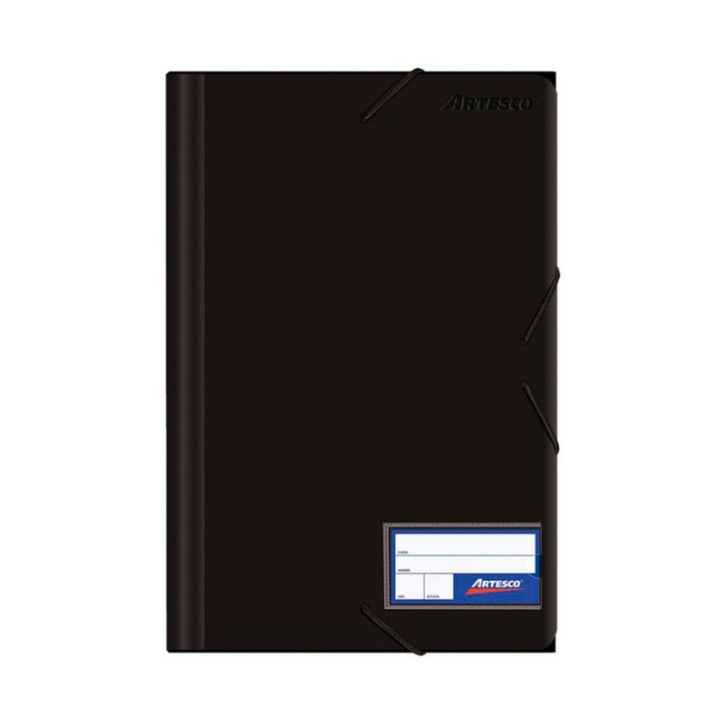 ARTESCO - Folder con Liga Plastico Color Negro