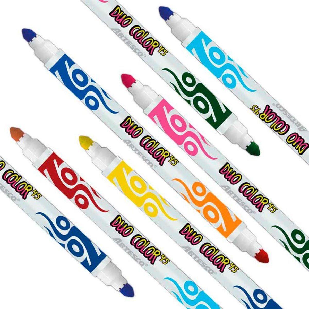 ARTESCO - Plumones Artesco Dúo Color 45 Estuche 24 Und