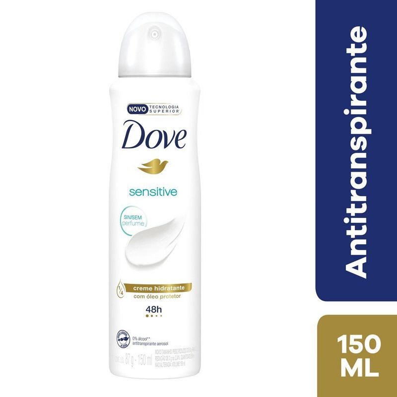 DOVE - Desodorante Aerosol Sensitive Sin Perfume Dove 150 mL