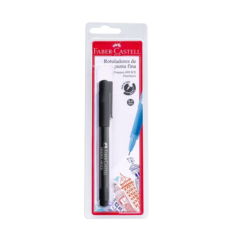 FABER CASTELL - Marcador Finepen 499 Ice Negro Bl X1