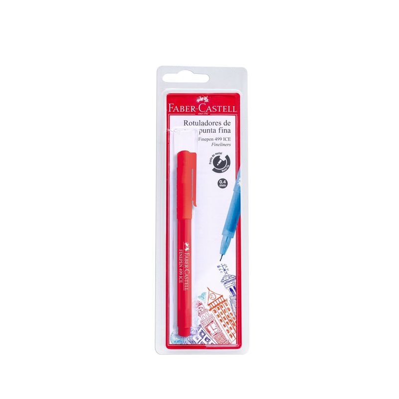 FABER CASTELL - Marcador Finepen 499 Ice Rojo Bl X1