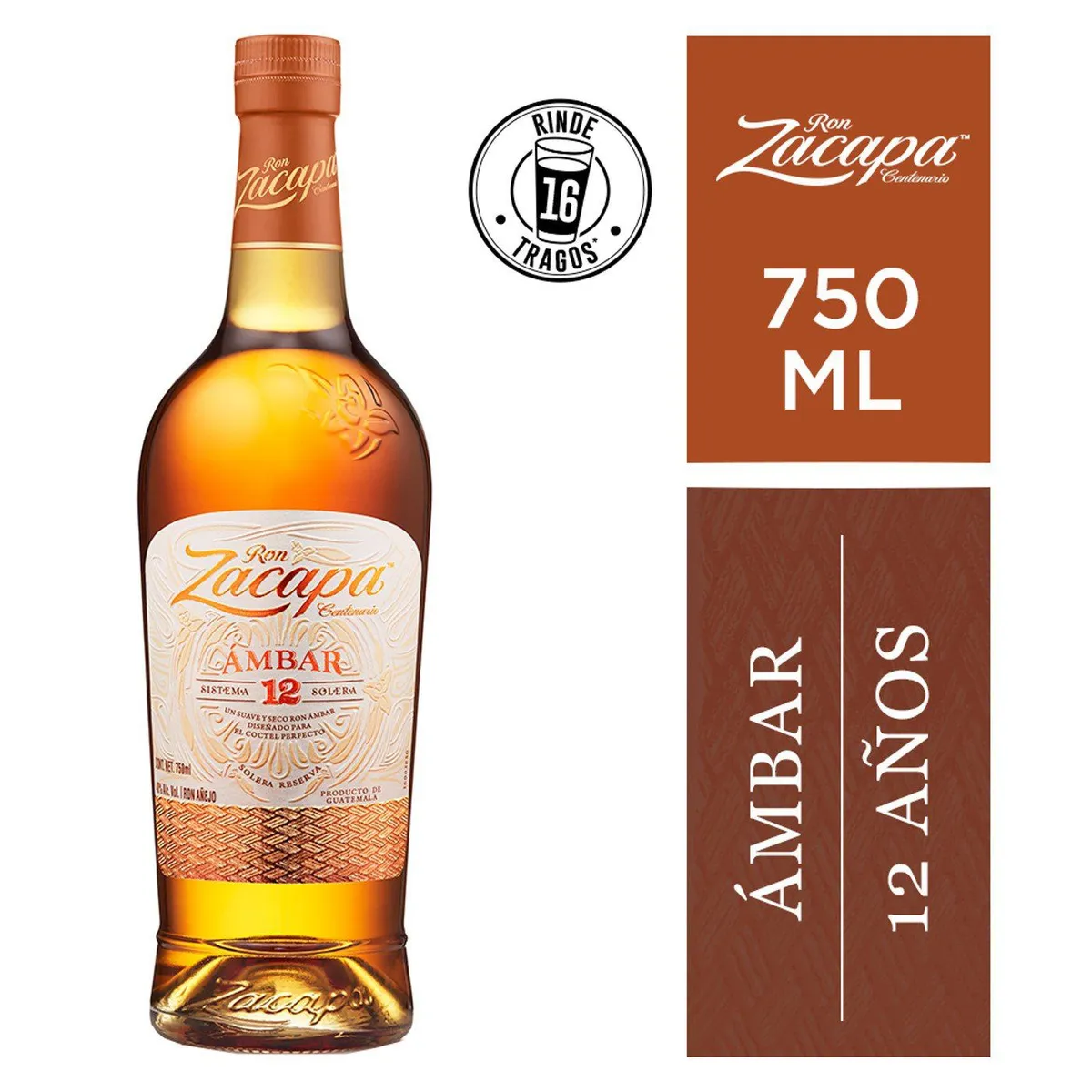 ZACAPA - Ron Zacapa Ambar Centenario Botella 750 mL