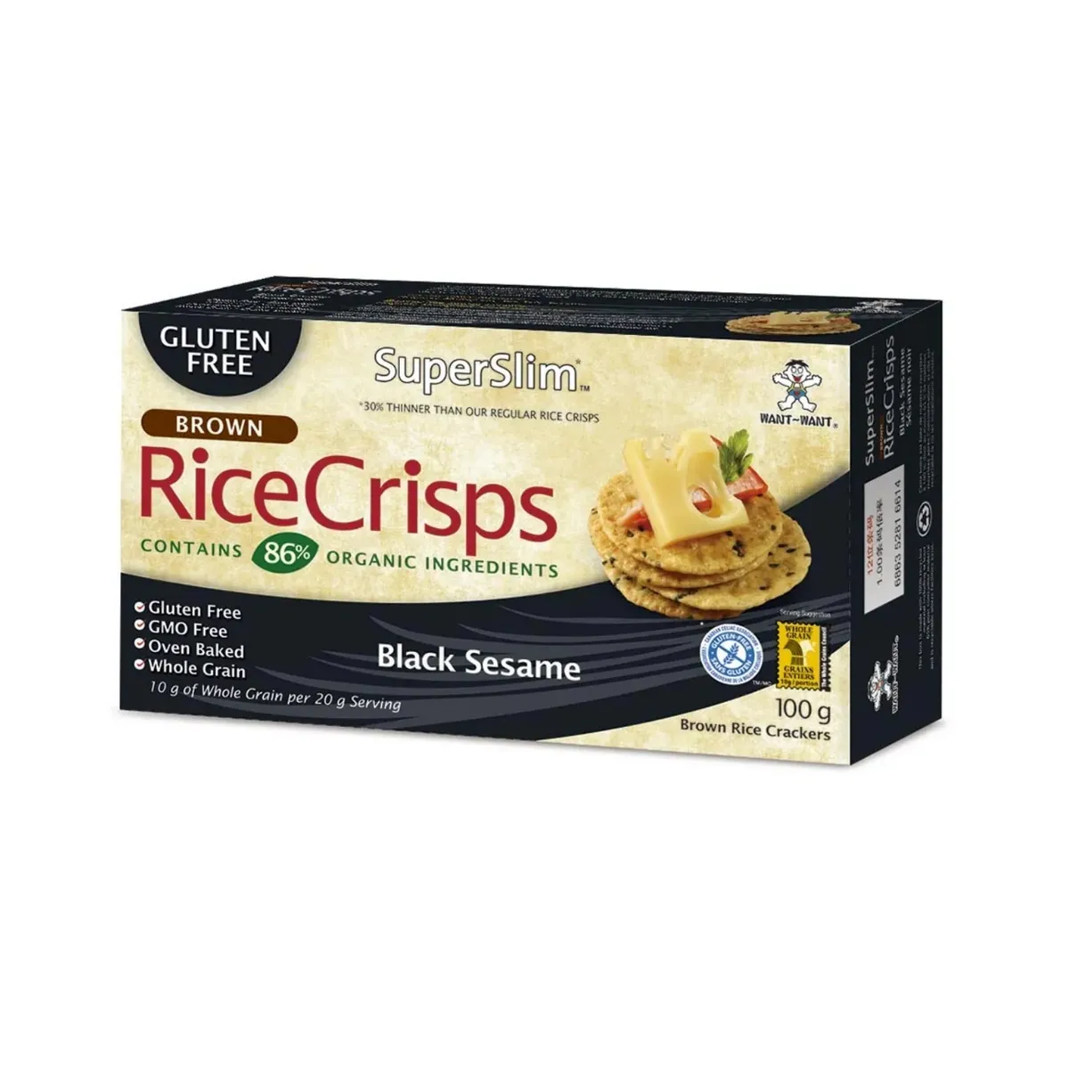 WANT - Galletas de Arroz Want Sesamo Negro Caja 100 g