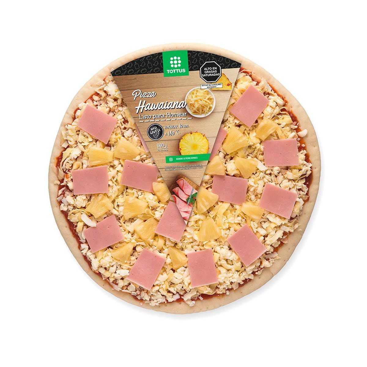 TOTTUS - Pizza Hawaiana Familiar Precocida