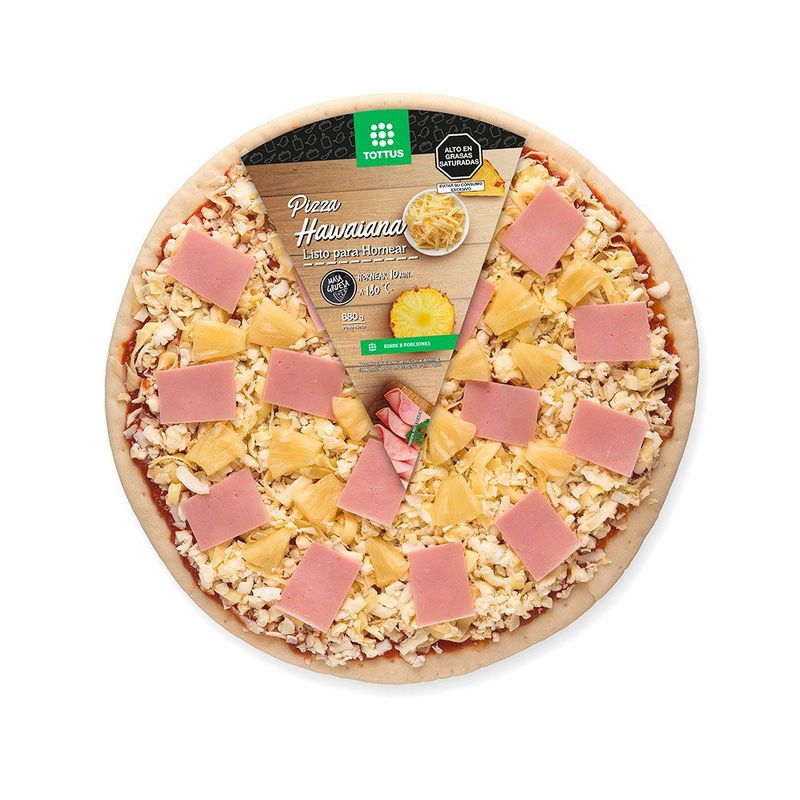 TOTTUS - Pizza Hawaiana Familiar Refrigerada Tottus