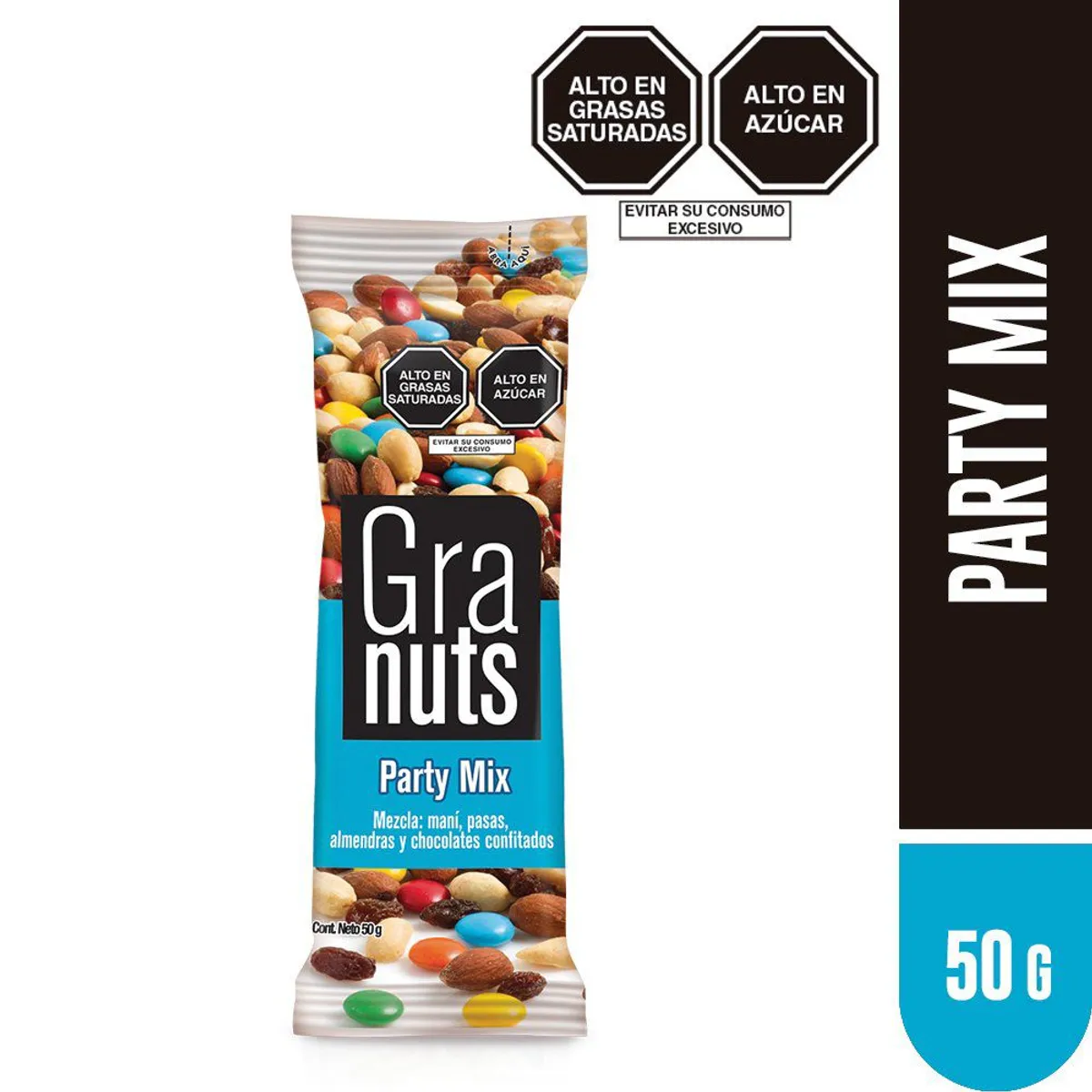 GRANUTS - Mezcla Frutos Secos Granuts Party Mix Bolsa 50 g