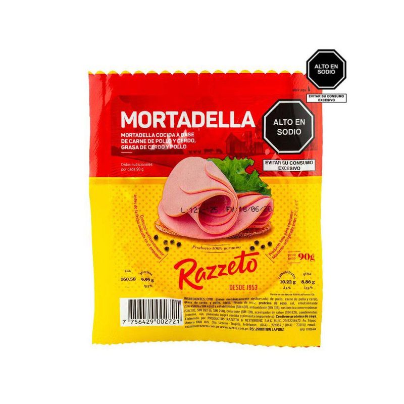 RAZZETO - Mortadella Razzeto Empaque 90 g
