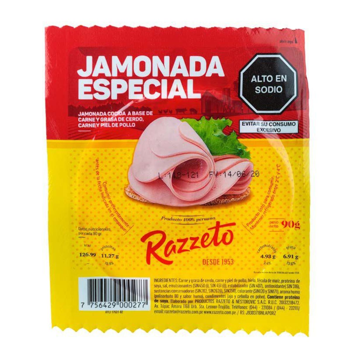 RAZZETO - Jamonada Especial de Pollo Razzeto Empaque 90 g