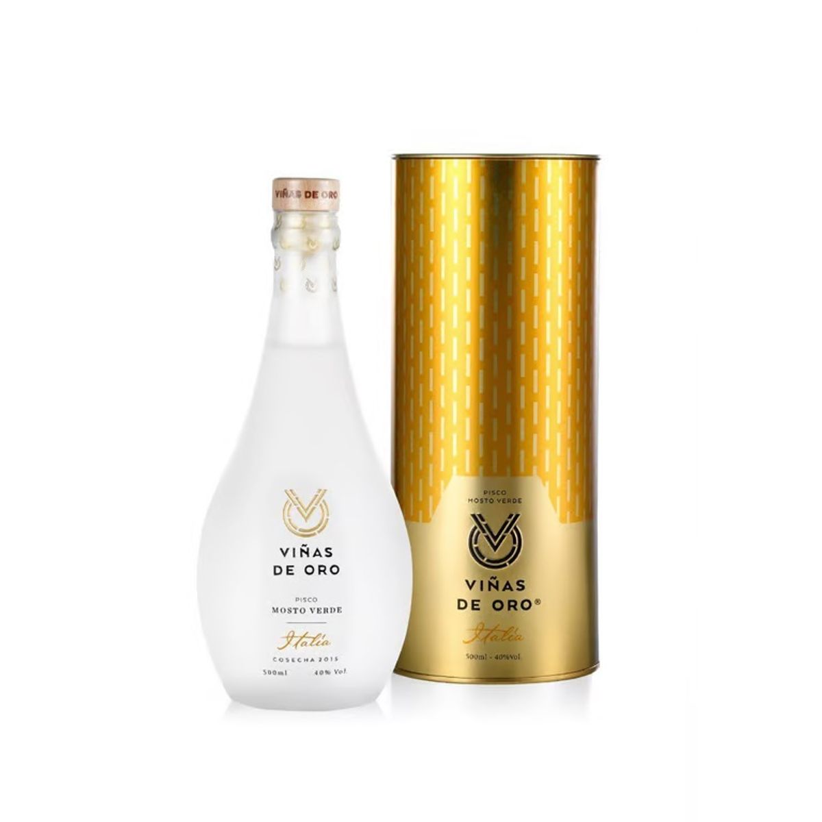VINAS DE ORO - Pisco Viñas de Oro Mosto Verde Italia Botella 500 mL