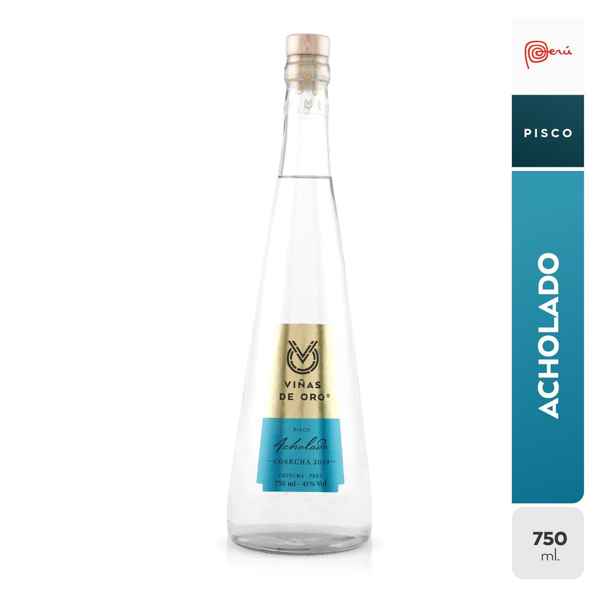 VINAS DE ORO - Pisco Viñas de Oro Acholado Botella 750 mL