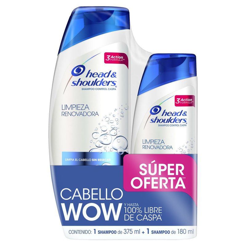 HEAD SHOULDERS - Shampoo Head Shoulders Limpieza Renovadora Botella 180 mL