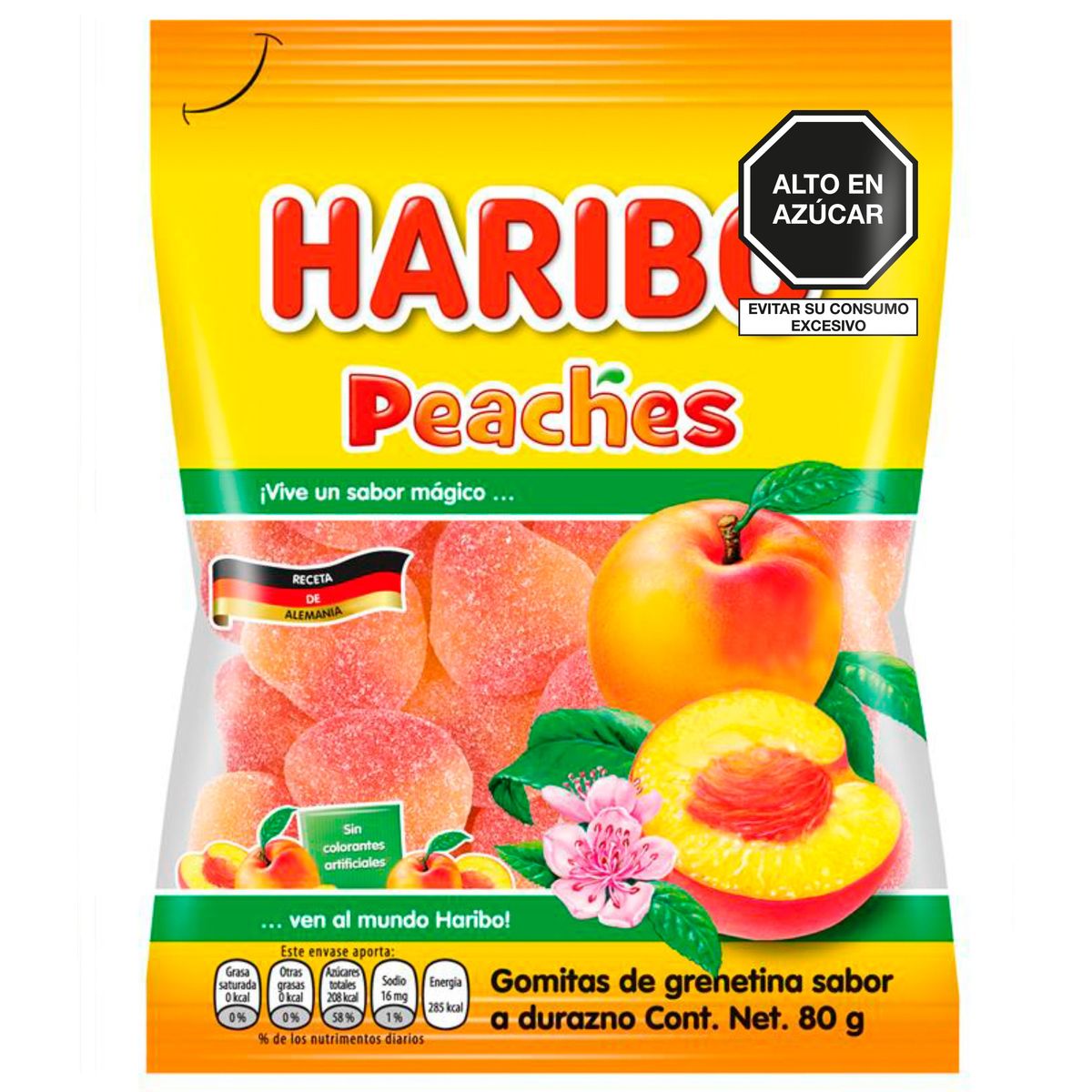HARIBO - Gomitas Haribo Peaches Sabor Durazno Bolsa 80 g