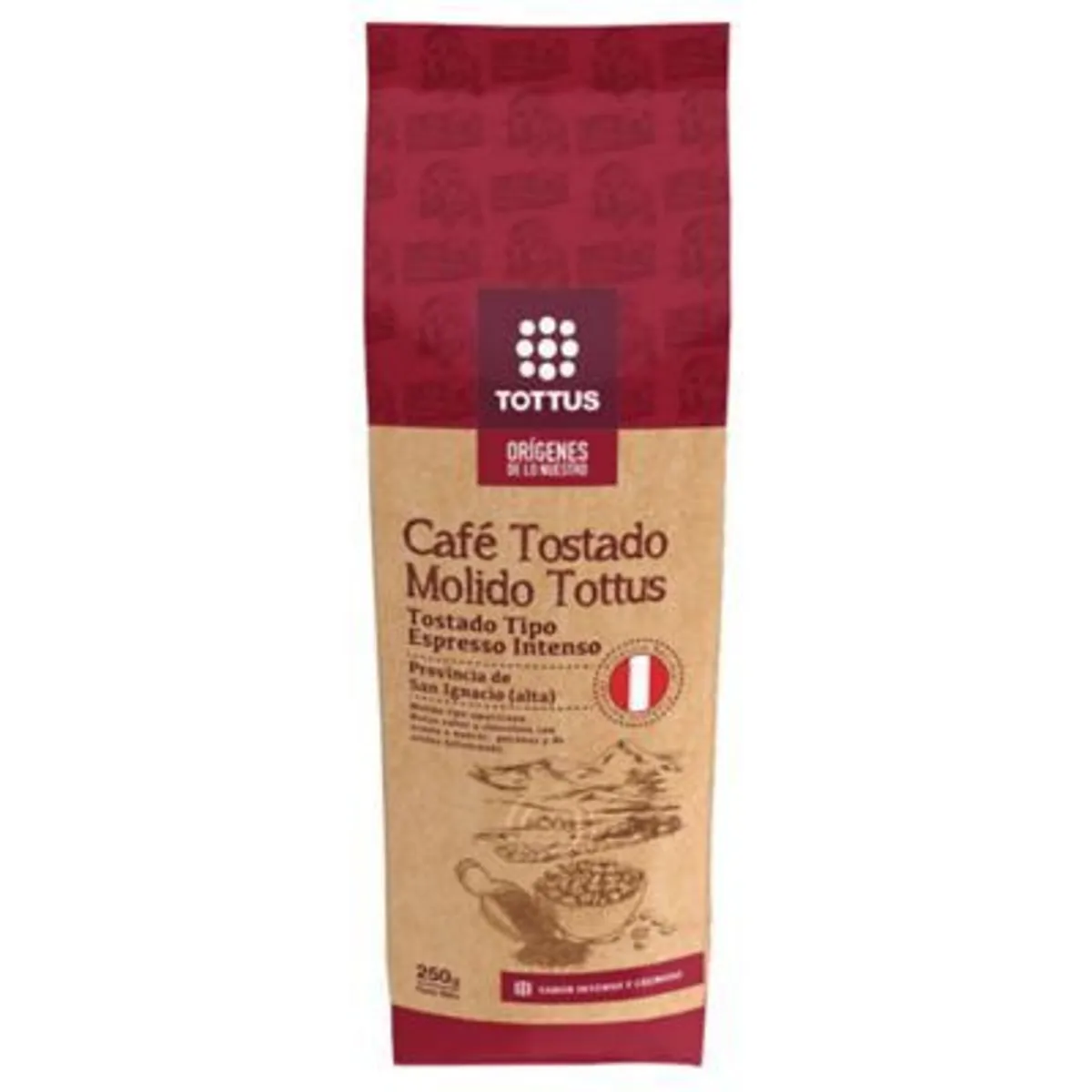 TOTTUS ORIGENES - Café Tostado y Molido Tottus Orígenes Bolsa 250 g