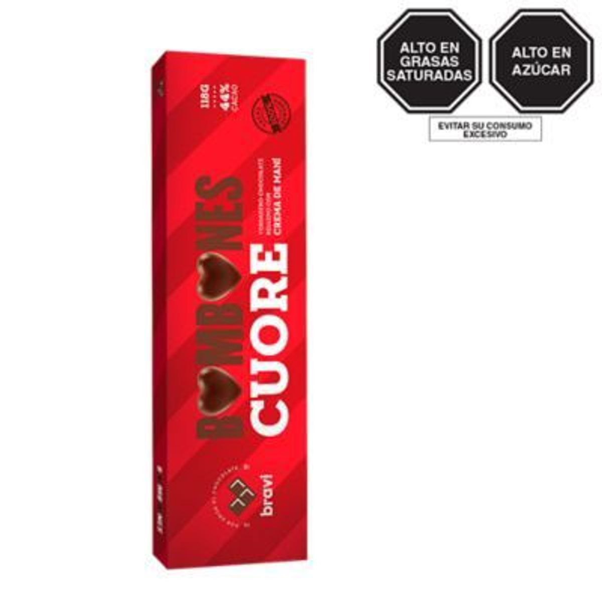 BRAVI - Bombones Chocolate Maní Cuore Di Perugia 118 g x 9 Unidades