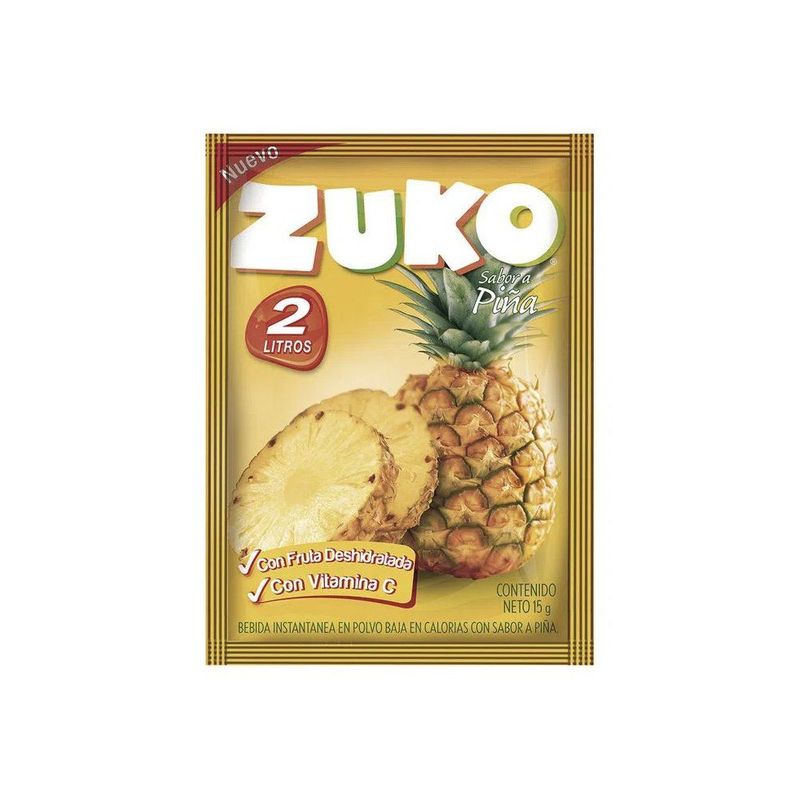 ZUKO - Bebida Instantánea en Polvo Zuki Sabor Piña Sobre 15 g