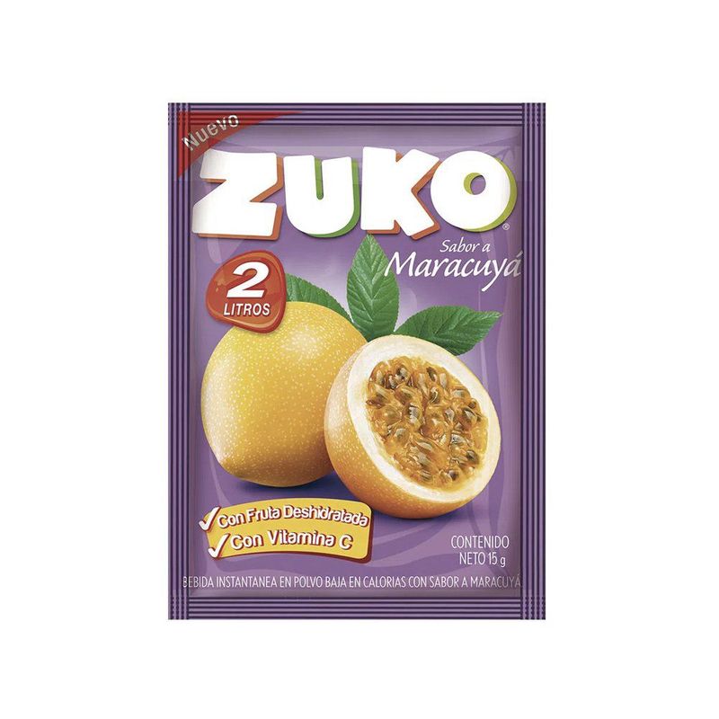ZUKO - Jugo En Polvo Sabor A Maracuya Zuko 15 g
