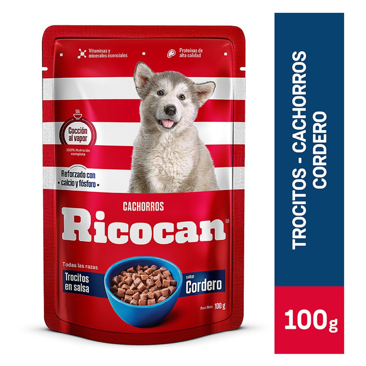RICOCAN - Alimento Húmedo Cachorros Ricocan Trozos de Cordero Doypack 100 g