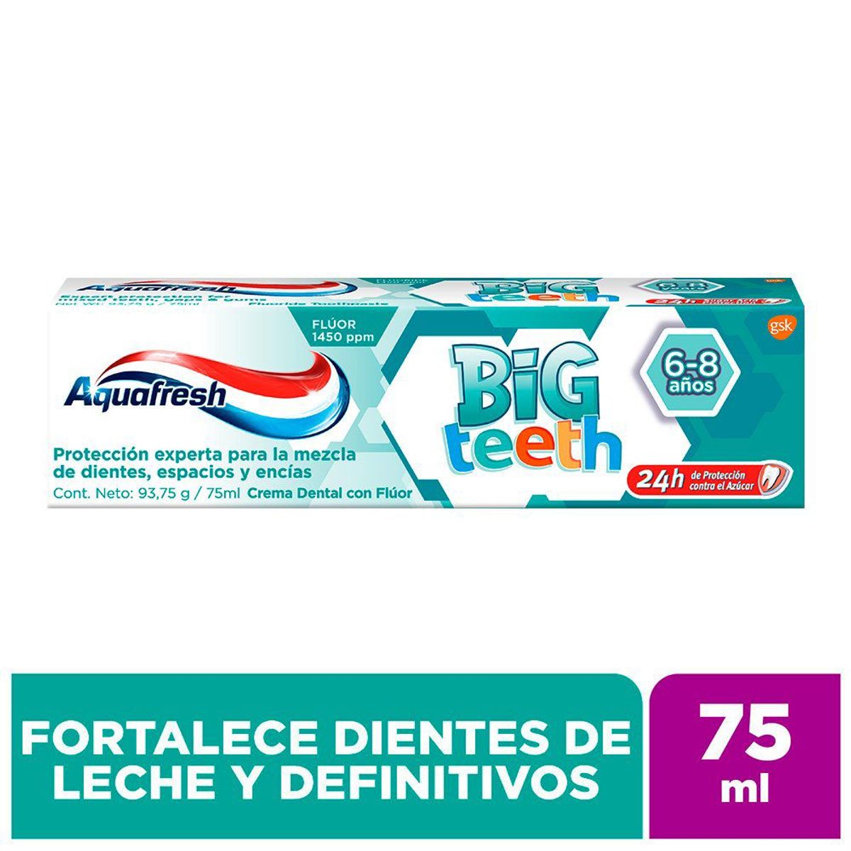 AQUAFRESH - Pasta Dental Aquafresh Big Teeth 6+ Años Envase 75 mL