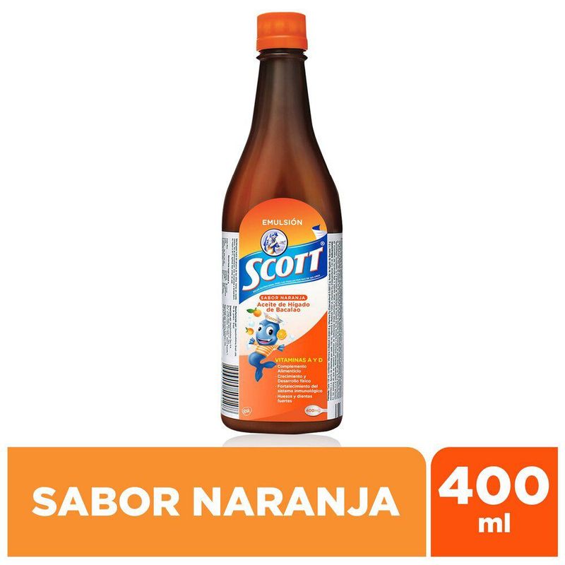 SCOTT - Emulsión Sabor Naranja Scott 400 mL