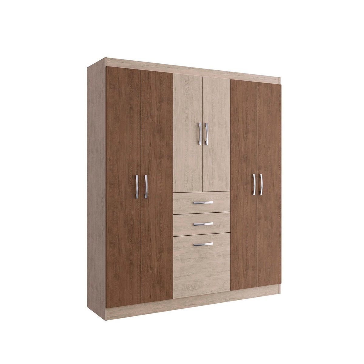 PRECIO UNO - Ropero 6 Puertas 2 Cajones Fendy Amendoa