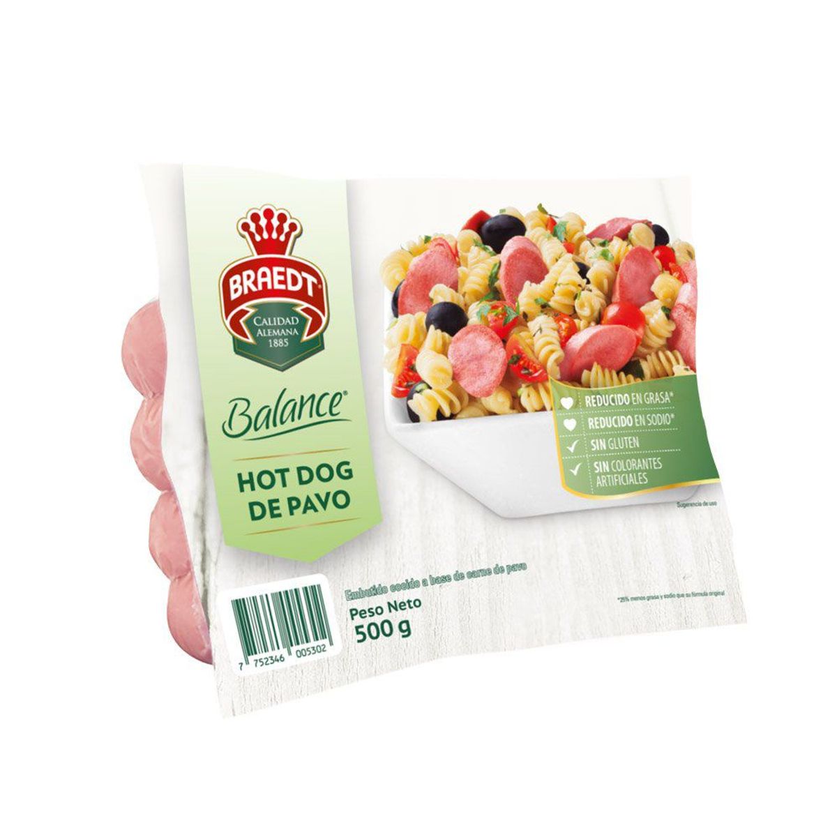 BRAEDT - Hot Dog de Pavo Braedt Balance Empaque 500 g