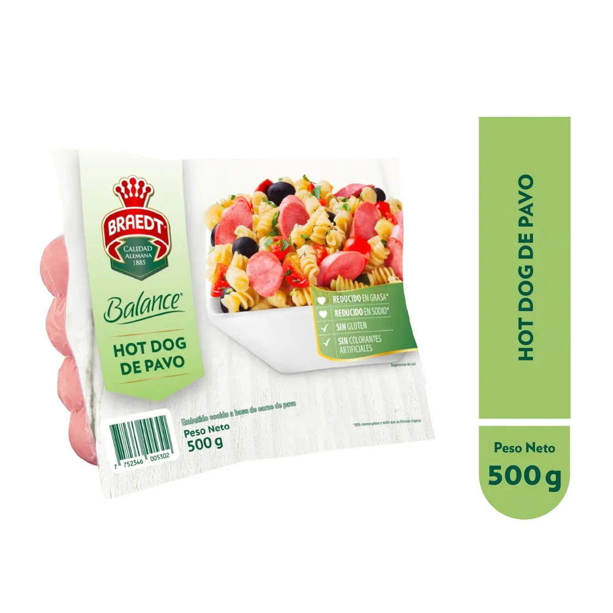 BRAEDT - Hot Dog de Pavo Braedt Balance Empaque 500 g