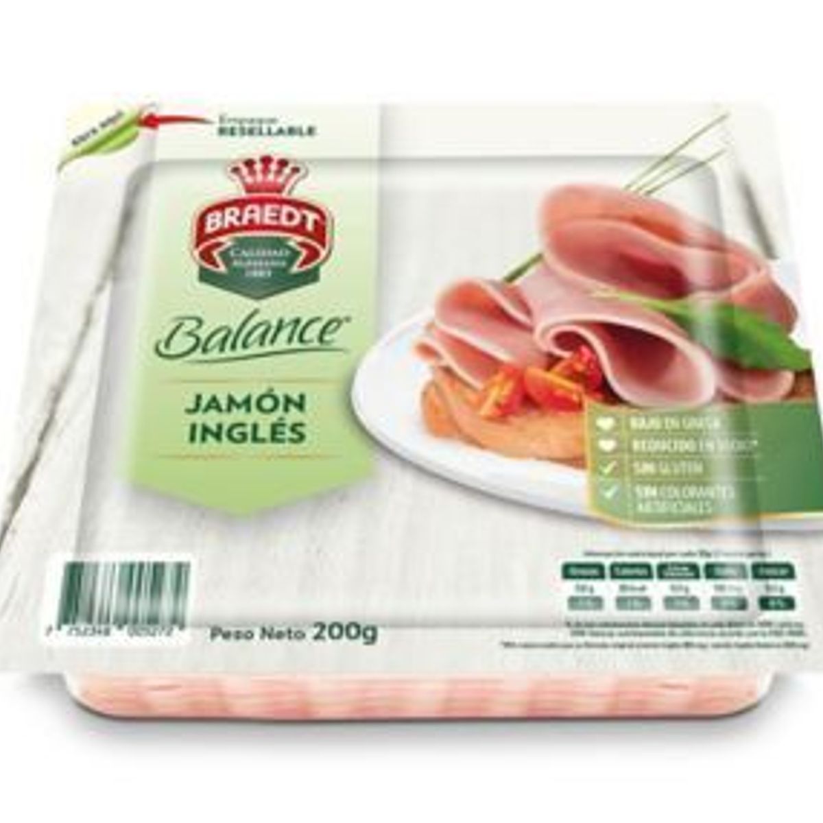 BRAEDT - Jamón Inglés Braedt Balance Empaque 200 g